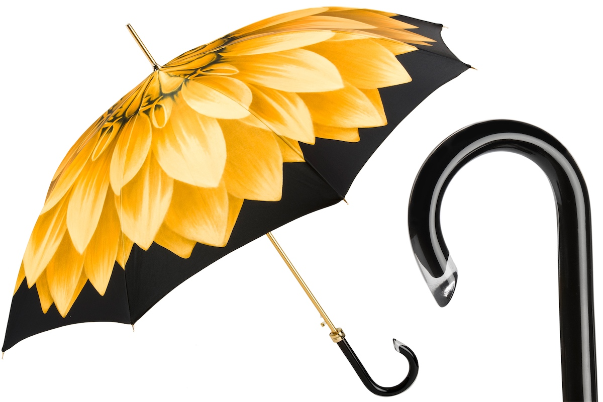 Designer Gold Dahlia Canopy Umbrella – Handmade in Italy