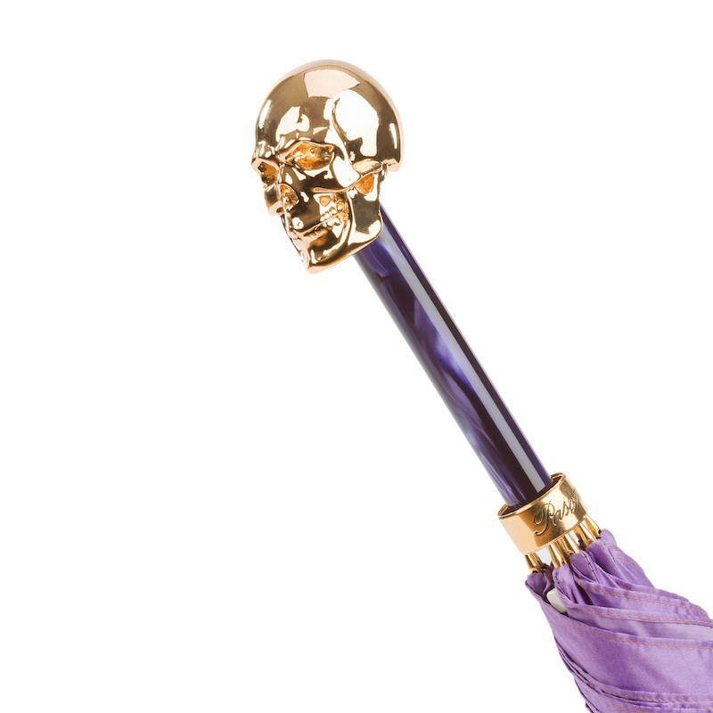 Golden Skull Purple Ombre Umbrella – Handmade in Italy