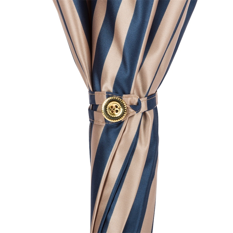 Striped Umbrella with Malacca Wood Handle – Handmade in Italy