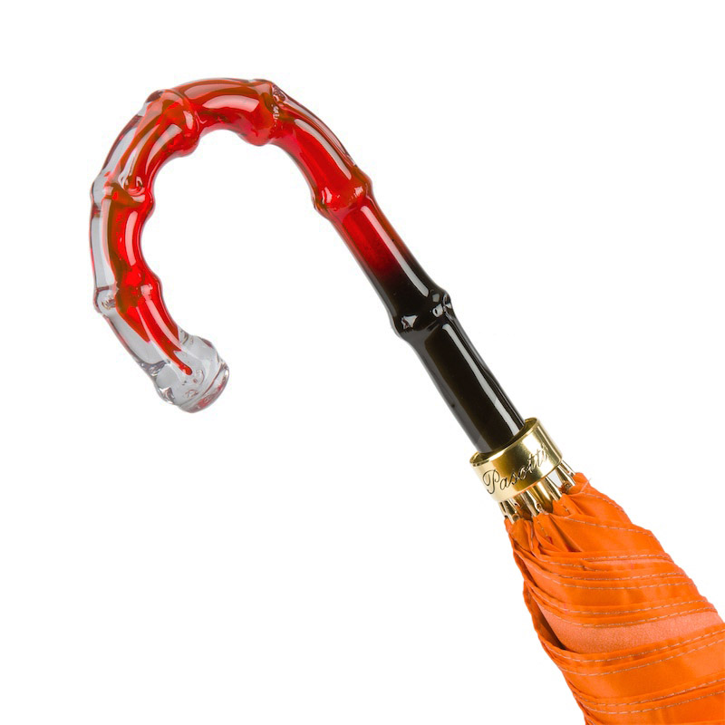 Luxury Umbrella with Orange Brush Strokes Design