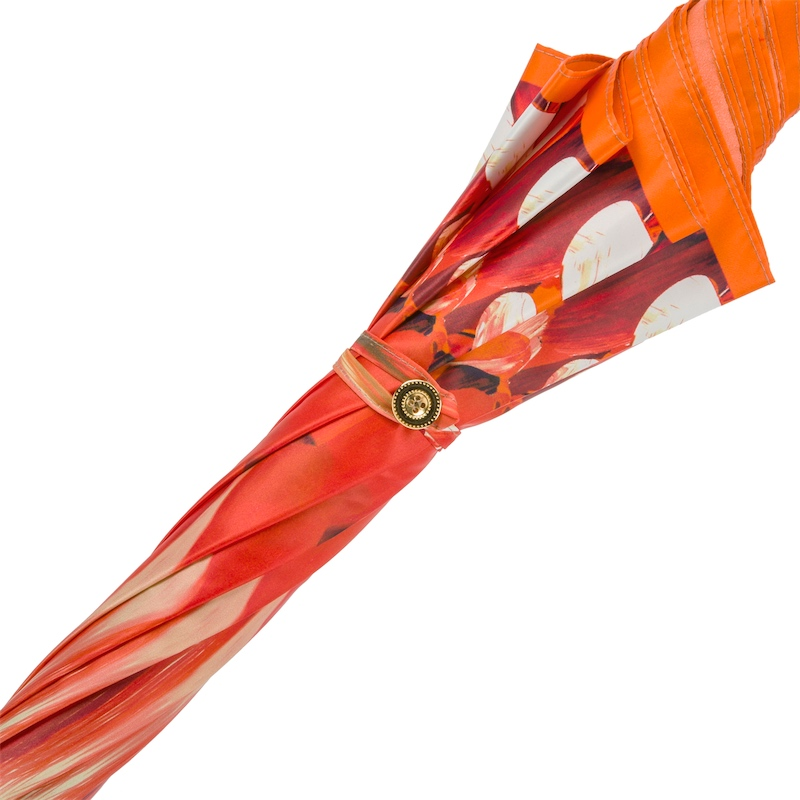 Luxury Umbrella with Orange Brush Strokes Design