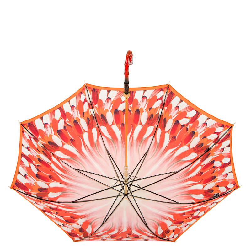 Luxury Umbrella with Orange Brush Strokes Design