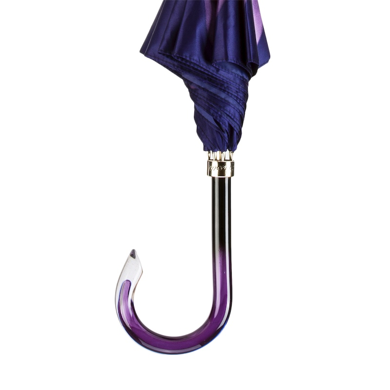 Luxury Purple Dahlia Automatic Umbrella – Handmade in Italy