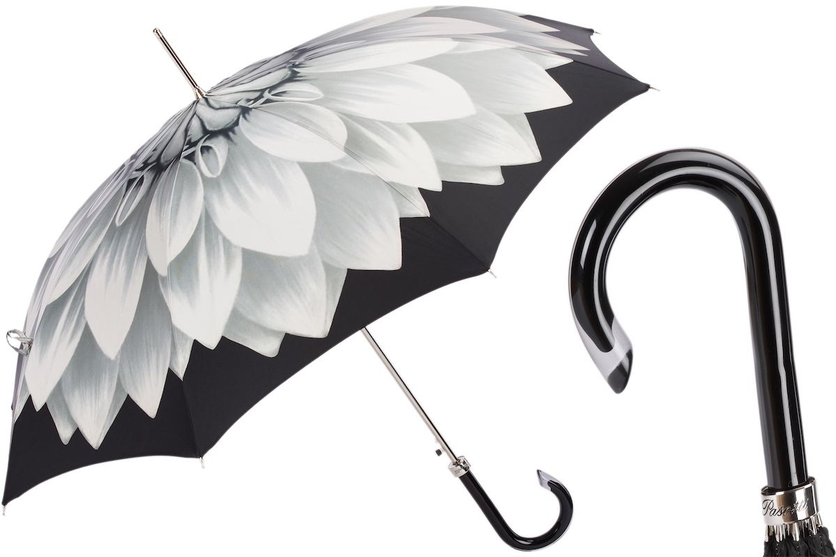 Silver Sunflower Umbrella – Automatic Opening, Handmade in Italy