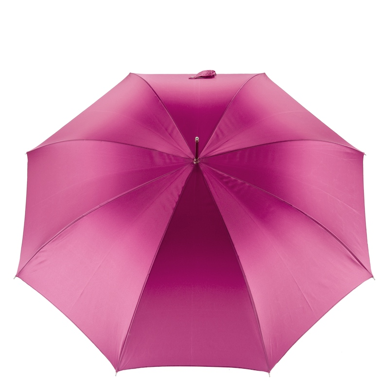 Fuchsia Woman Umbrella with Swarovski Skull Crystal Handle