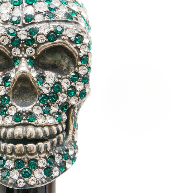 Green Swarovski Skull Handle Umbrella – Automatic Opening