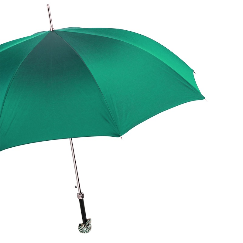Green Swarovski Skull Handle Umbrella – Automatic Opening