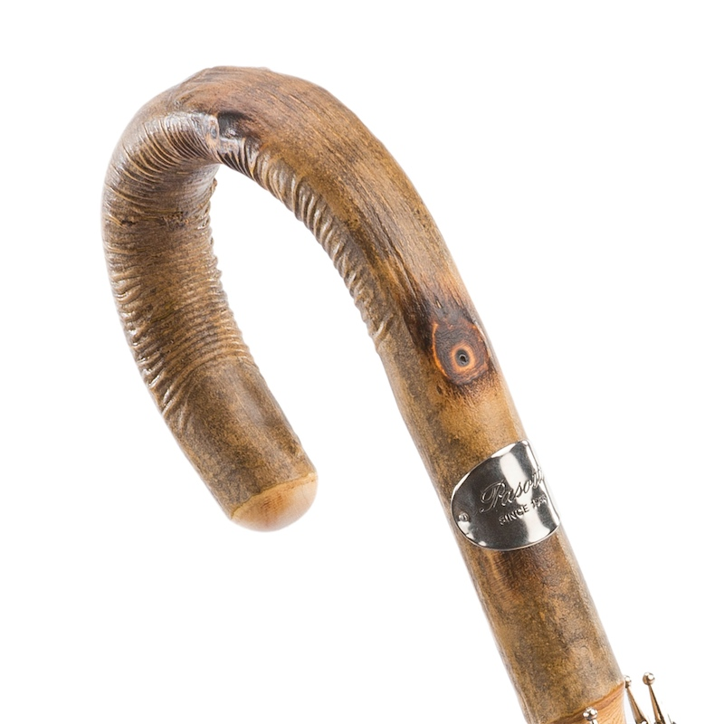 Solid Stick Ash Umbrella with Knob End, Manual, Handmade in Italy