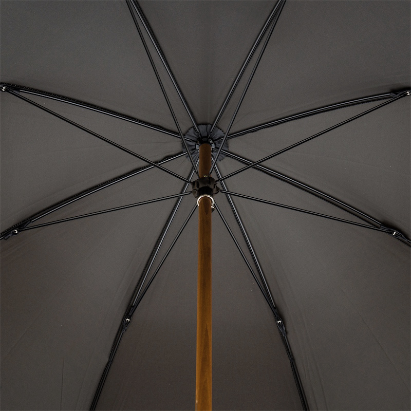 Black Gentleman’s Umbrella with Bamboo Handle – Handmade in Italy