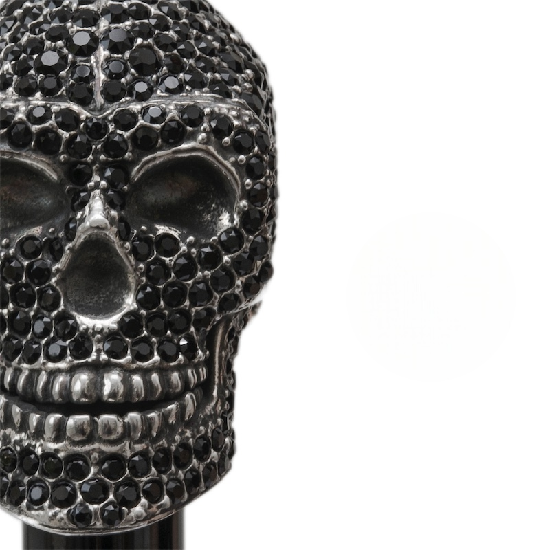 Camouflage Umbrella with Black Swarovski Skull – Handmade in Italy