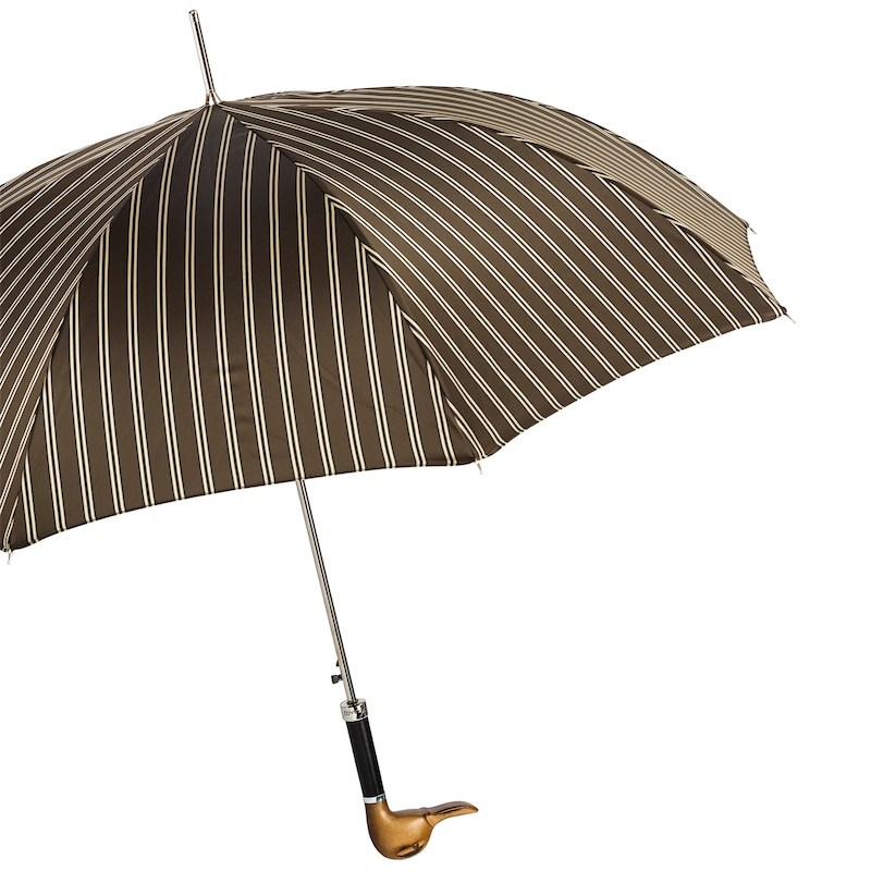 Hand Carved Duck Umbrella with Wooden Handle – Handmade in Italy