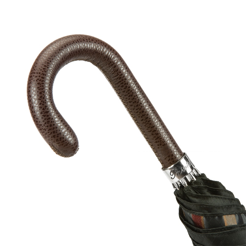 Artisanal Italian Umbrella with Leather Handle – Handmade Luxury