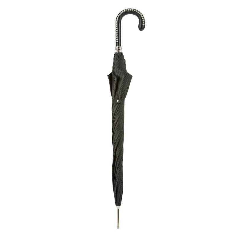 Black Umbrella with Studs Handle – Handmade in Italy