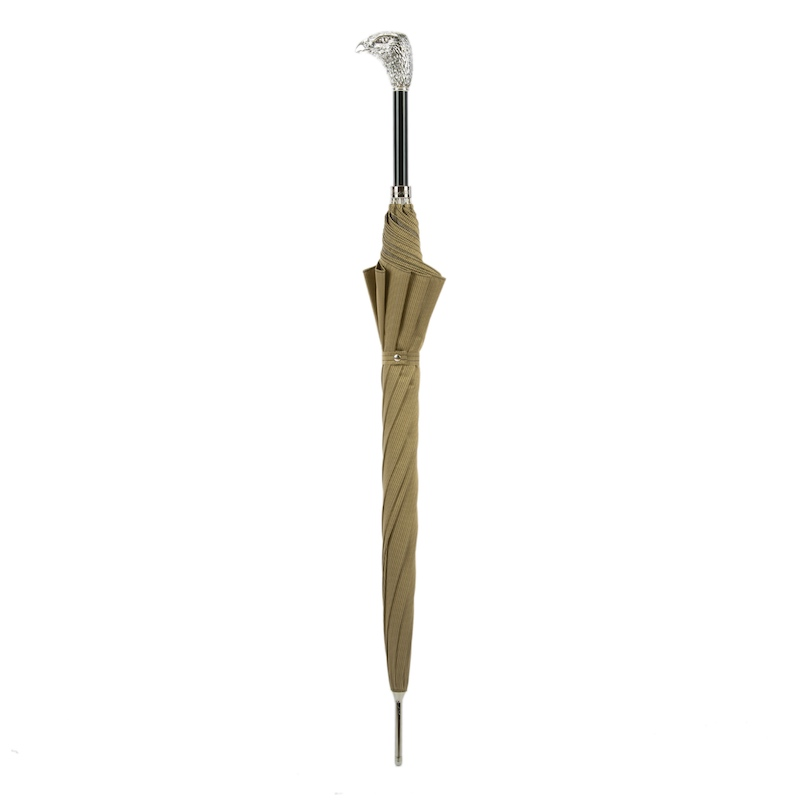 Silver Eagle Umbrella with Silver Plated Resin Handle – Handmade in Italy
