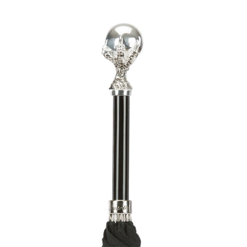 Designer Black Umbrella with Brass Claw Handle