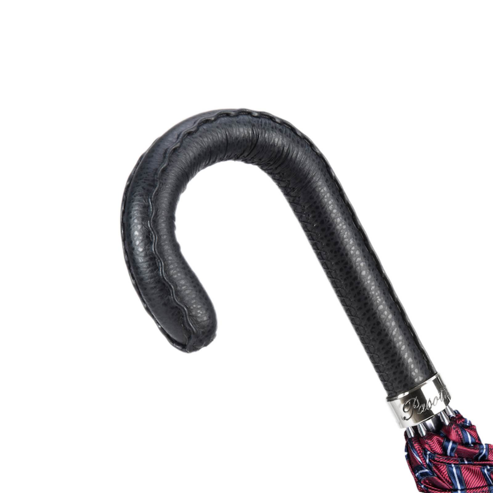 Gentleman Striped Umbrella with Leather Handle – Handmade in Italy