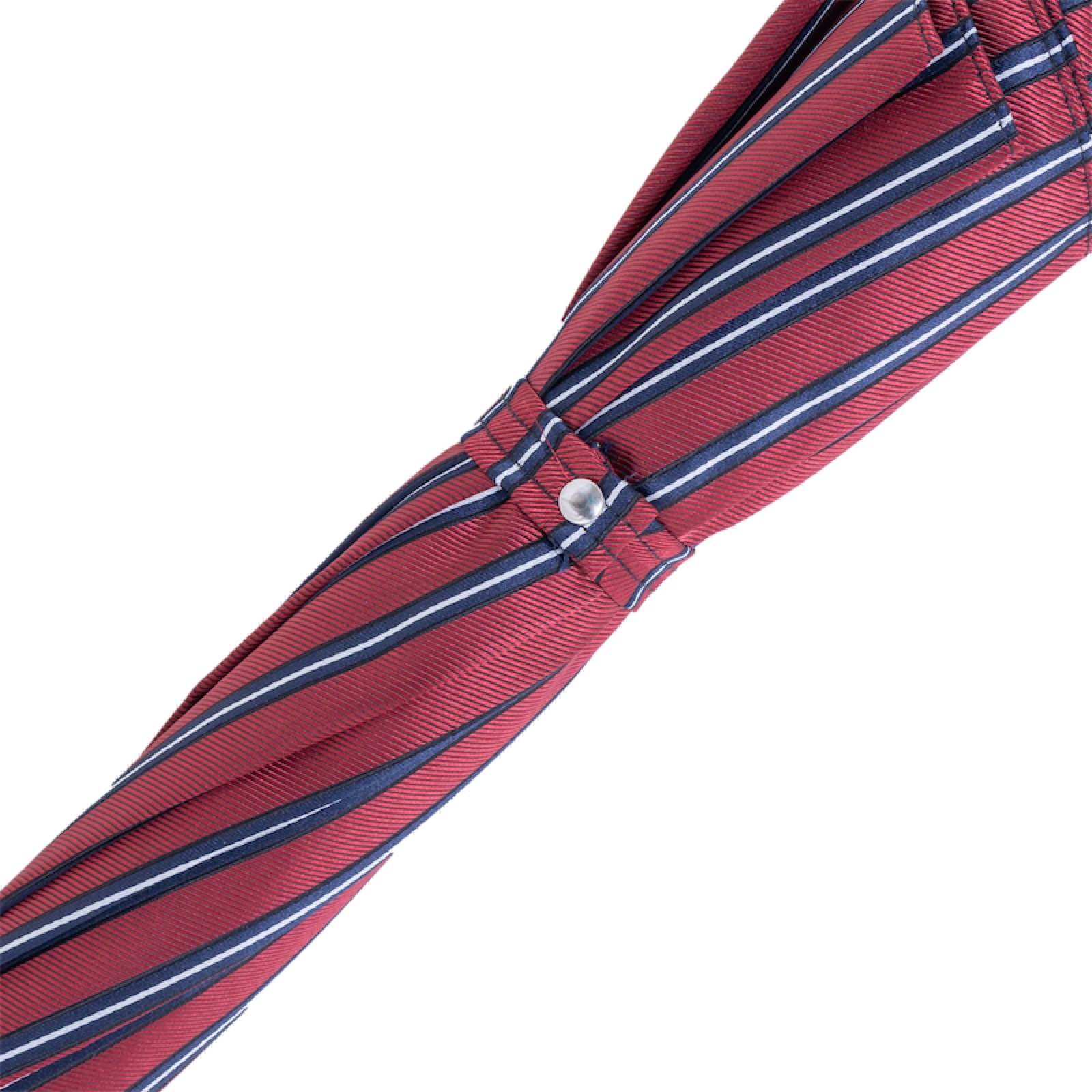 Gentleman Striped Umbrella with Leather Handle – Handmade in Italy