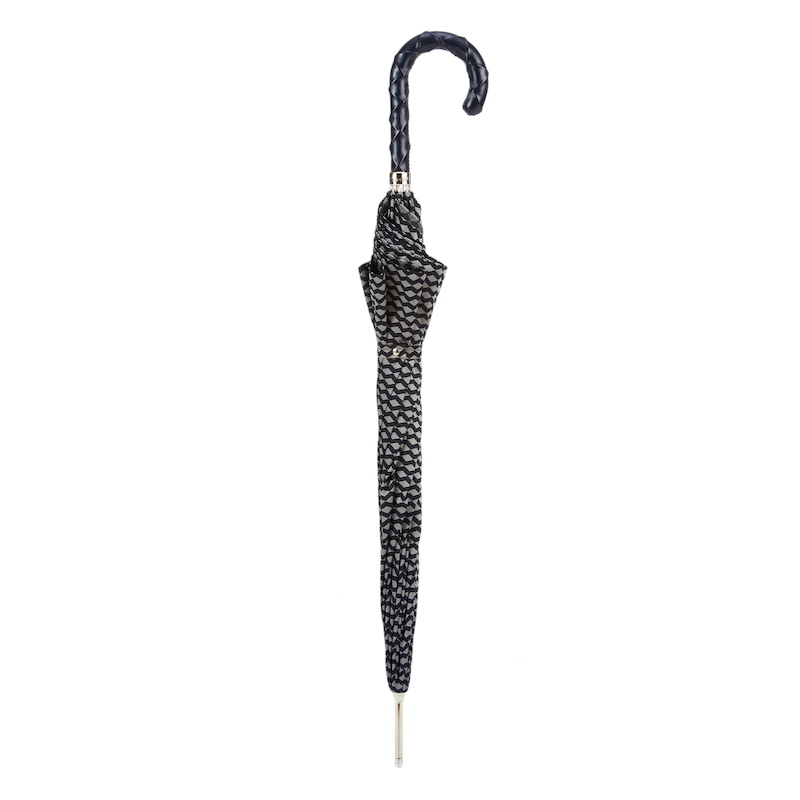 Luxury Umbrella with Twisted Leather Handle – Handmade in Italy