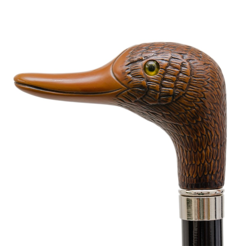 Striped Umbrella with Duck Handle – Handmade Italian Luxury