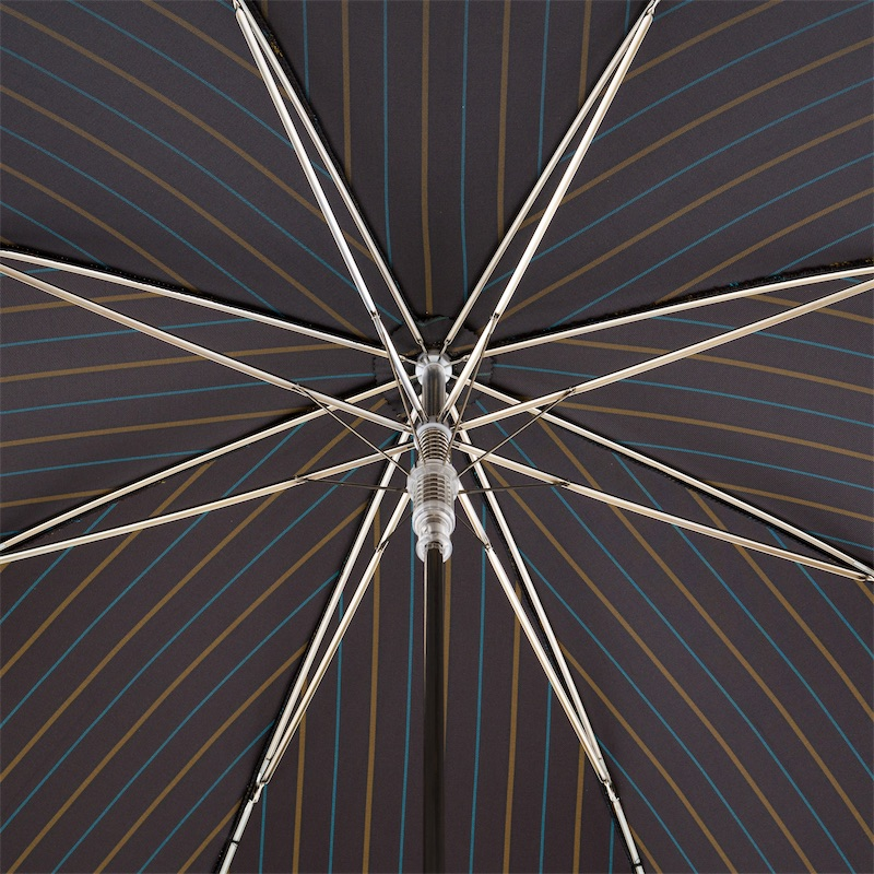 Striped Umbrella with Dog Handle, Automatic, Handmade in Italy