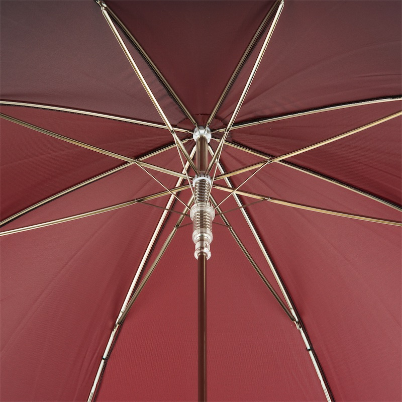 Red Umbrella with Silver Hound Handle – Handmade in Italy