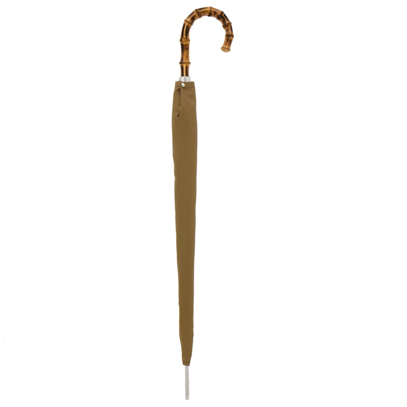 Bicolor Gent Automatic Umbrella with Whangee Handle, Handmade in Italy