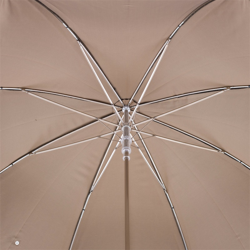 Bicolor Gent Automatic Umbrella with Whangee Handle, Handmade in Italy