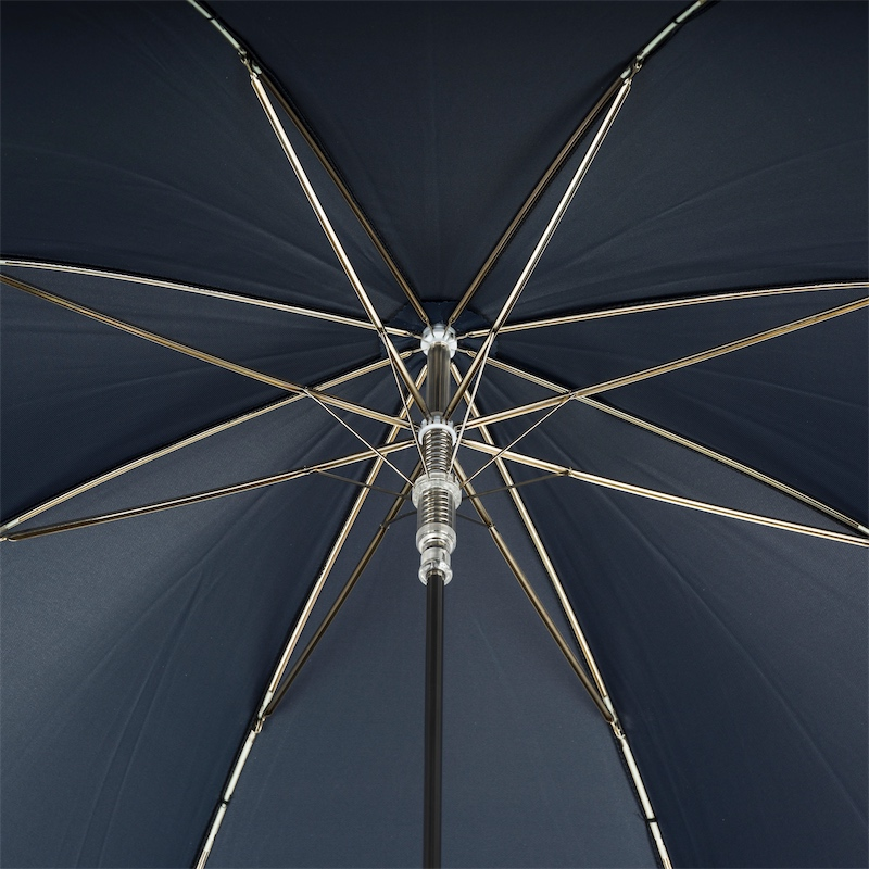 Elegant Navy Umbrella with Silver Eagle Metal Handle