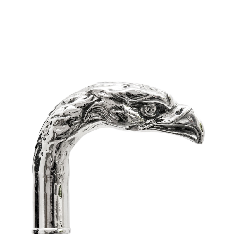 Elegant Navy Umbrella with Silver Eagle Metal Handle