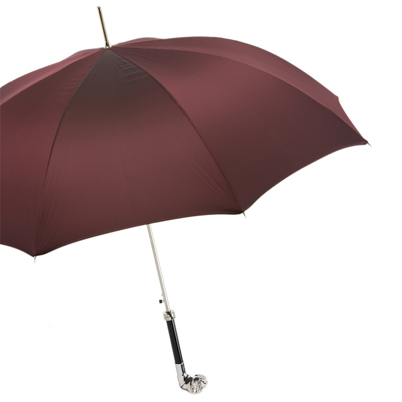 Silver Bulldog Umbrella with Metal Handle – Handmade in Italy
