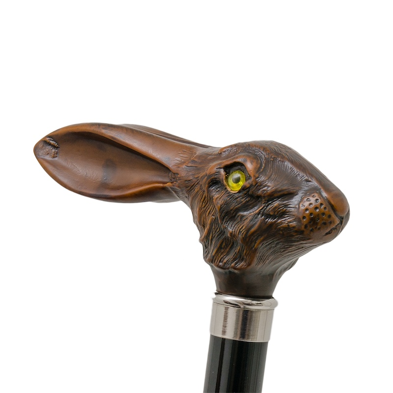 Brown Umbrella with Rabbit Handle – Luxury Italian Automatic Umbrella