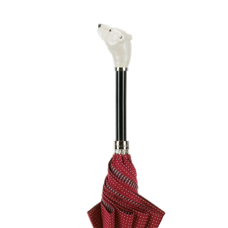 Umbrella with Enameled Bear Handle – Handmade in Italy
