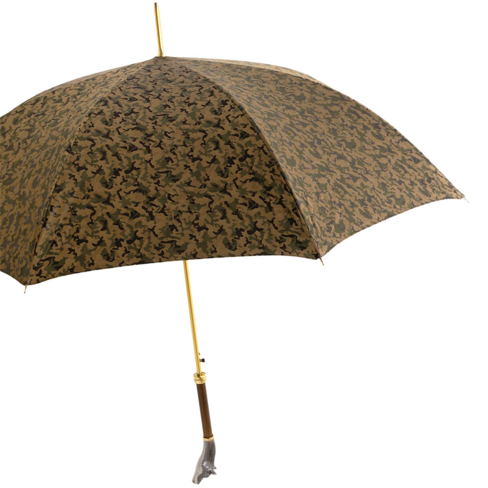 Luxury Wolf Umbrella with Brass Handle – Handmade Italian Design