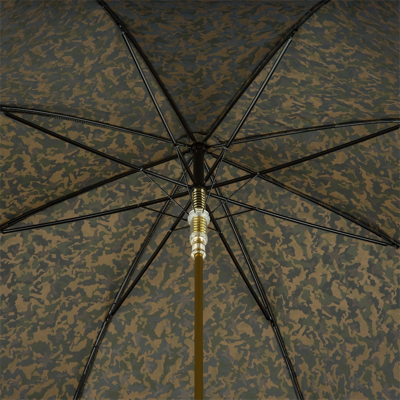 Camouflage Umbrella with Leather Handle – Handmade Italian Luxury