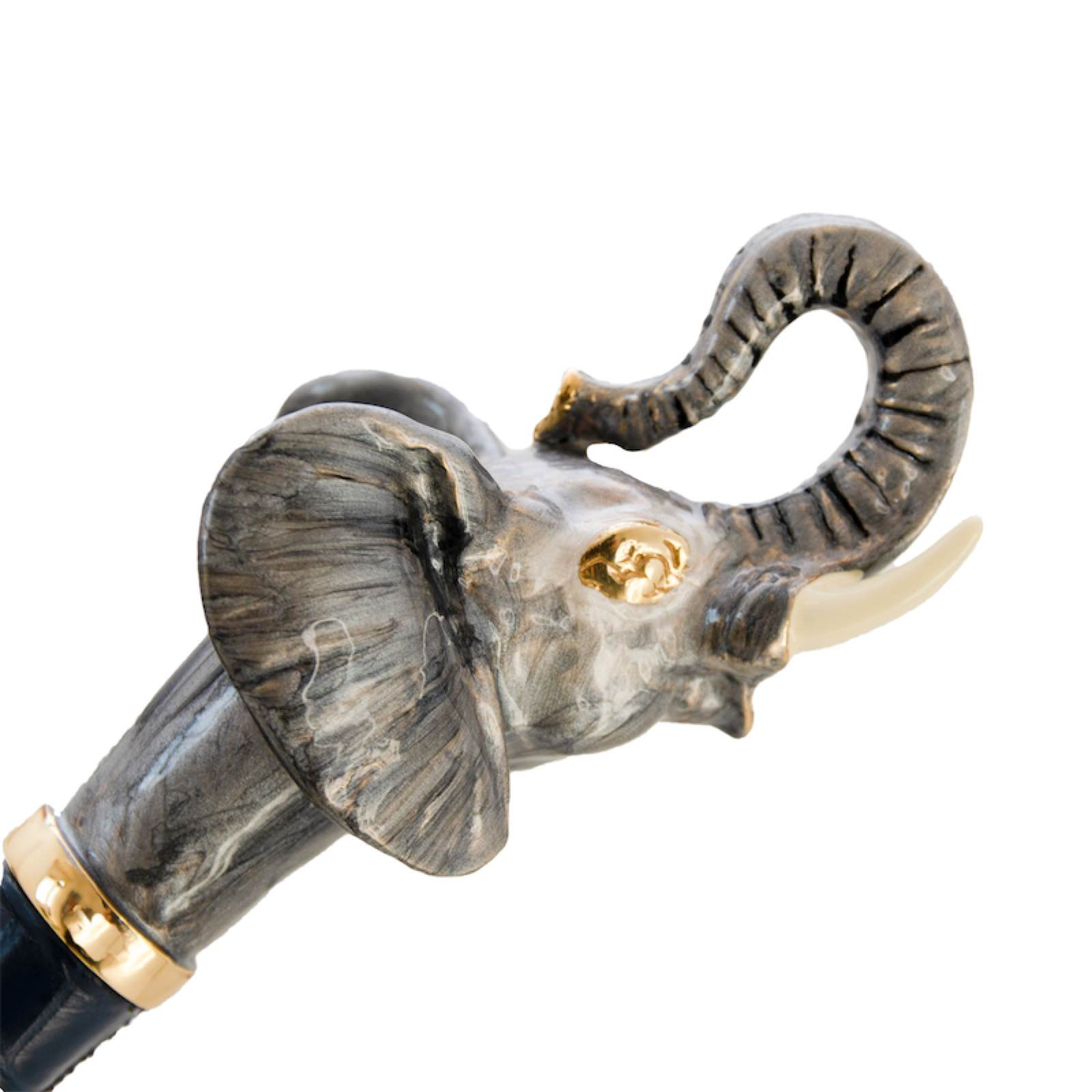 Elephant Umbrella with Enameled Brass Handle – Handmade in Italy
