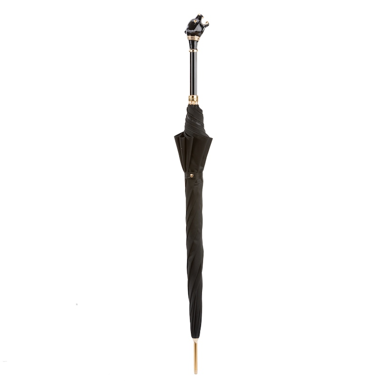 Black Panther Men’s Umbrella with Enameled Brass Handle