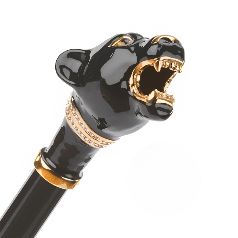 Black Panther Men’s Umbrella with Enameled Brass Handle