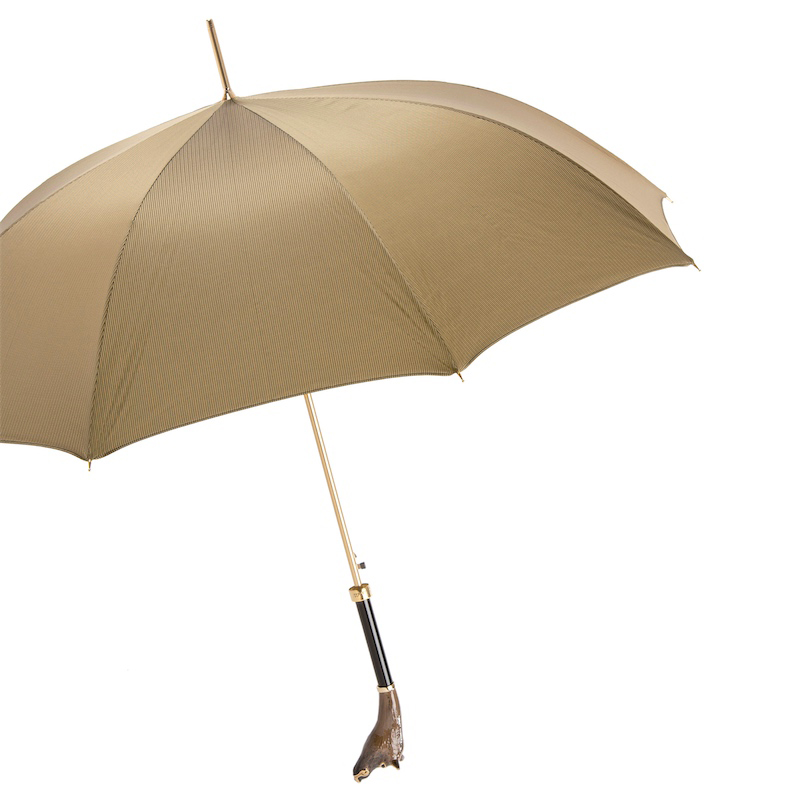 Boar Umbrella with Enameled Brass Handle – Handmade in Italy