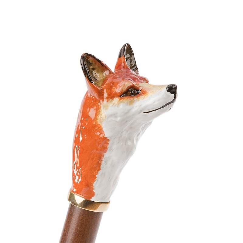 Fox Umbrella with Enameled Brass Handle – Handmade in Italy