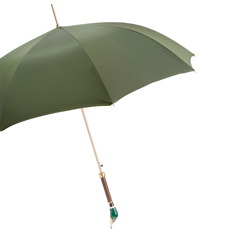 Mallard Umbrella with Enameled Brass Handle – Handmade in Italy