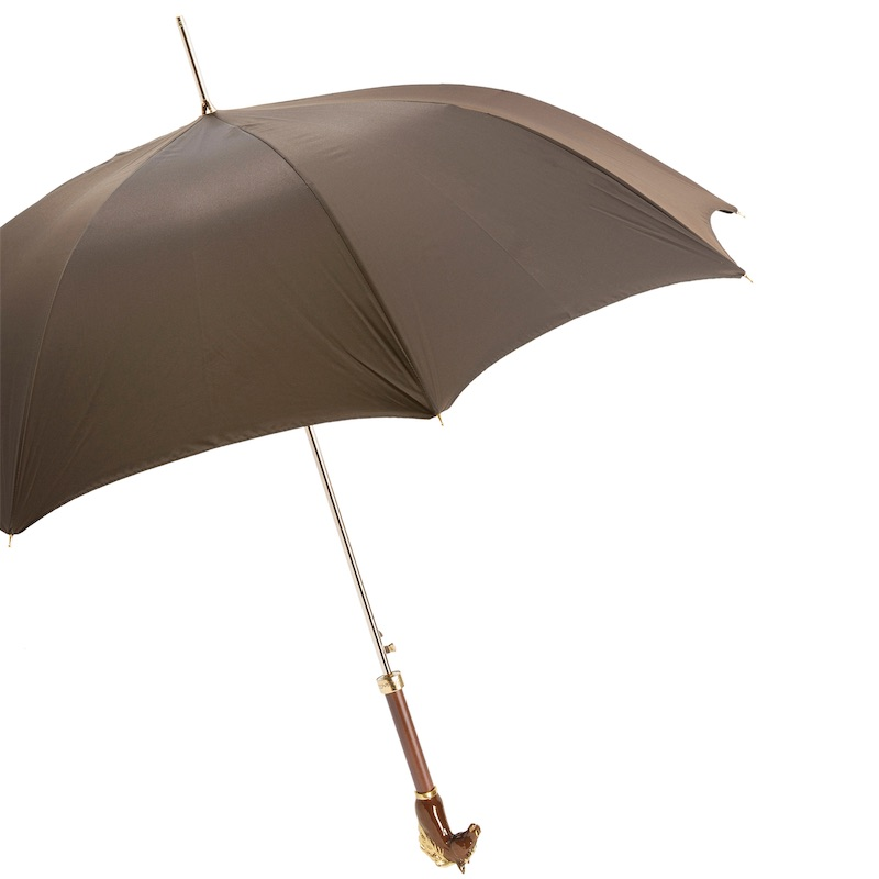 Brown Horse Luxurious Umbrella with Enameled Brass Handle