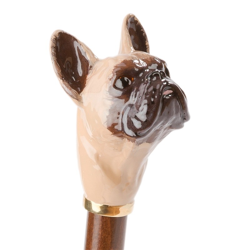 French Bulldog Umbrella with Enameled Brass Handle – Handmade in Italy