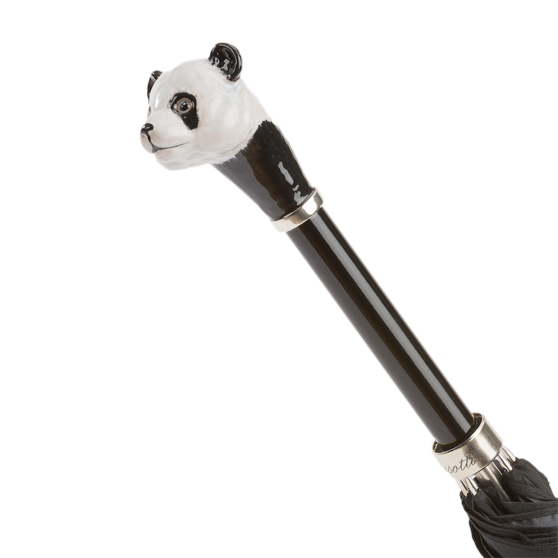 Panda Umbrella with Enameled Brass Handle – Handmade in Italy