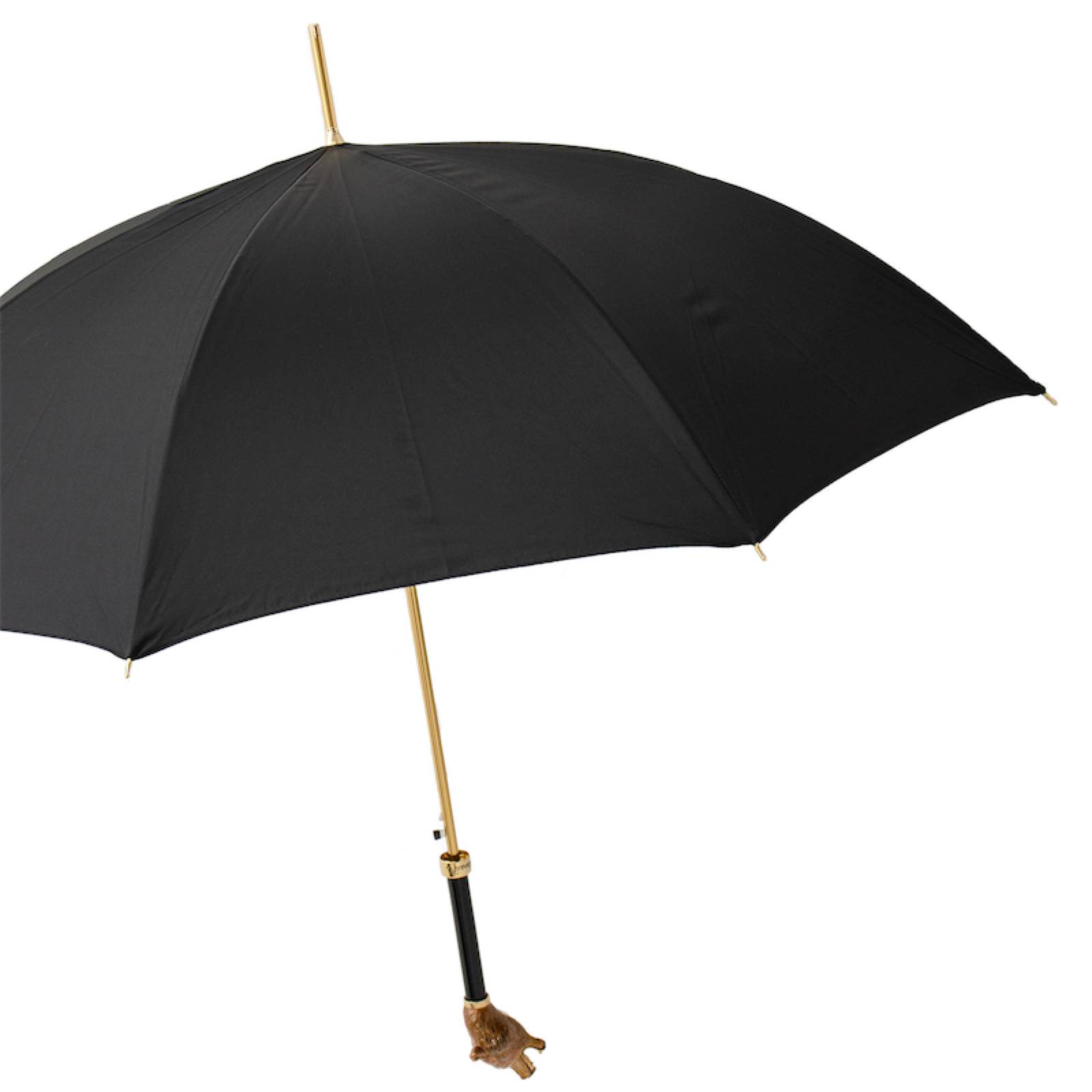 Brown Bear Umbrella with Enameled Brass Handle – Handmade in Italy