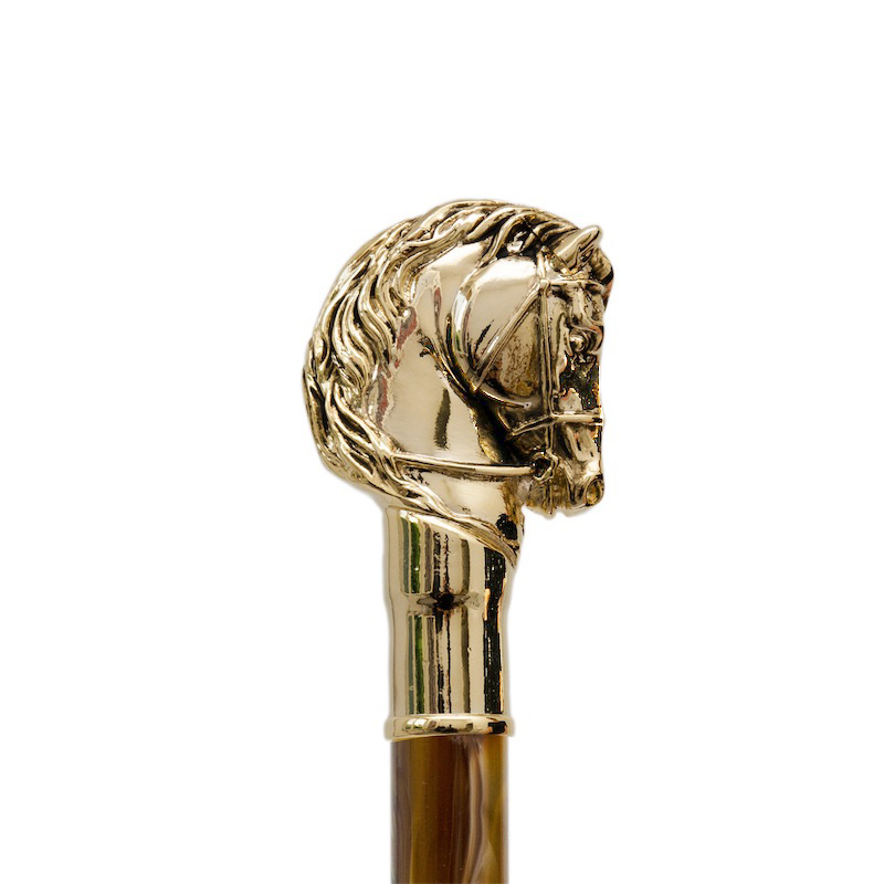 Luxury Golden Horse Umbrella – Handmade Italian Designer Craft