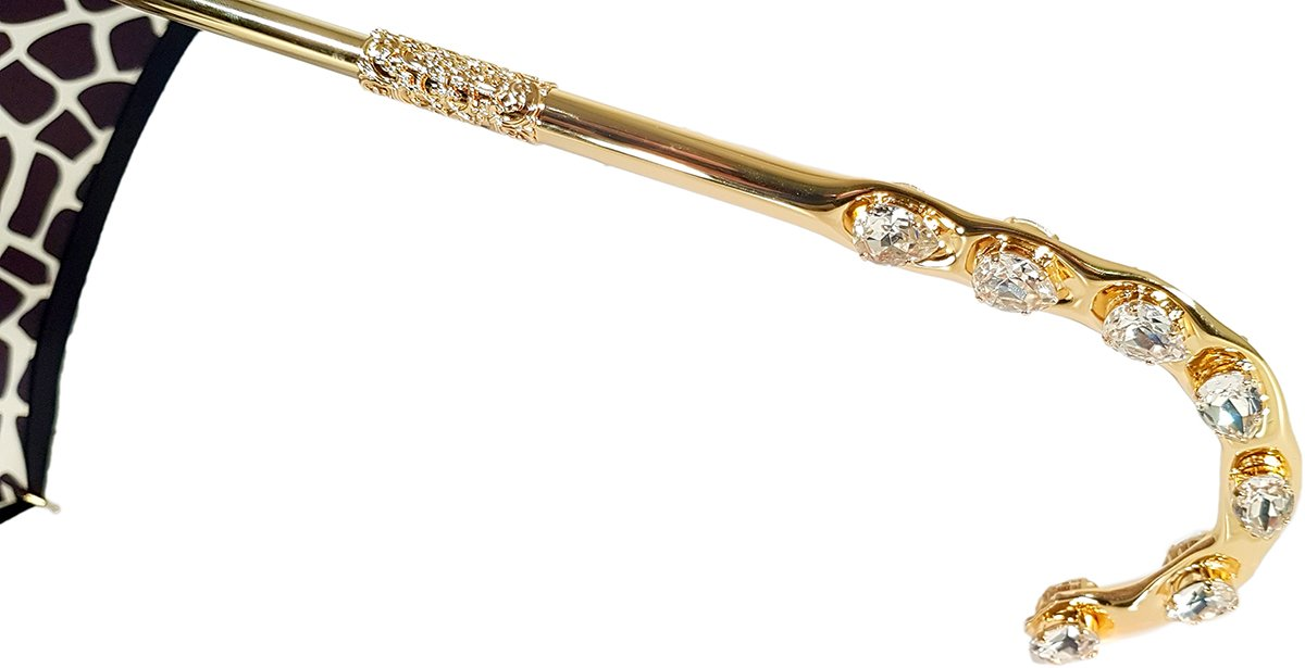 Handcrafted Elegant Black and White Plaid Double Canopy Umbrella