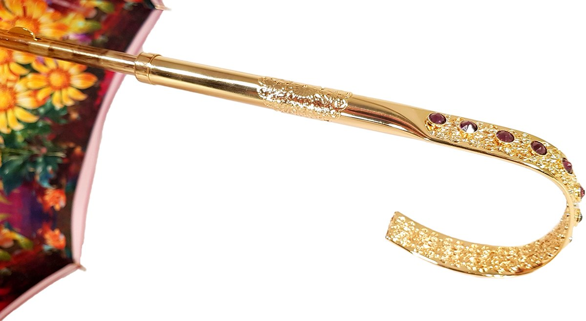 Elegant Fuchsia Double Canopy Umbrella with Exclusive Floral Design