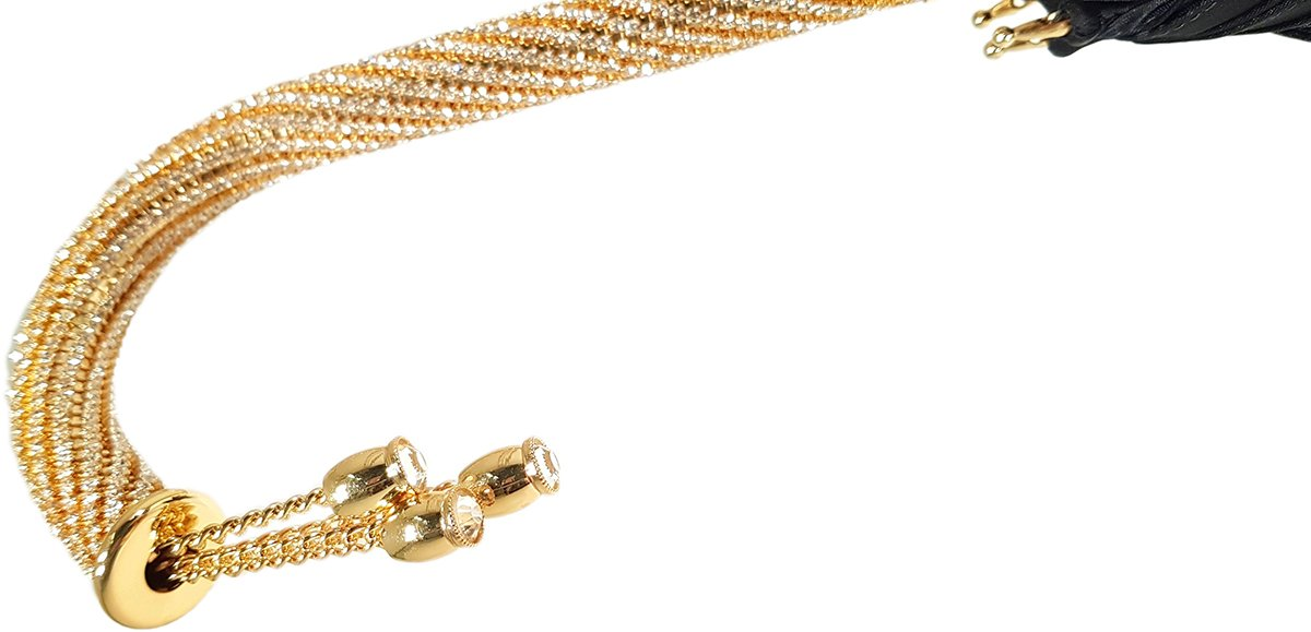 Luxury Double Canopy Umbrella with Swarovski Jeweled Handle