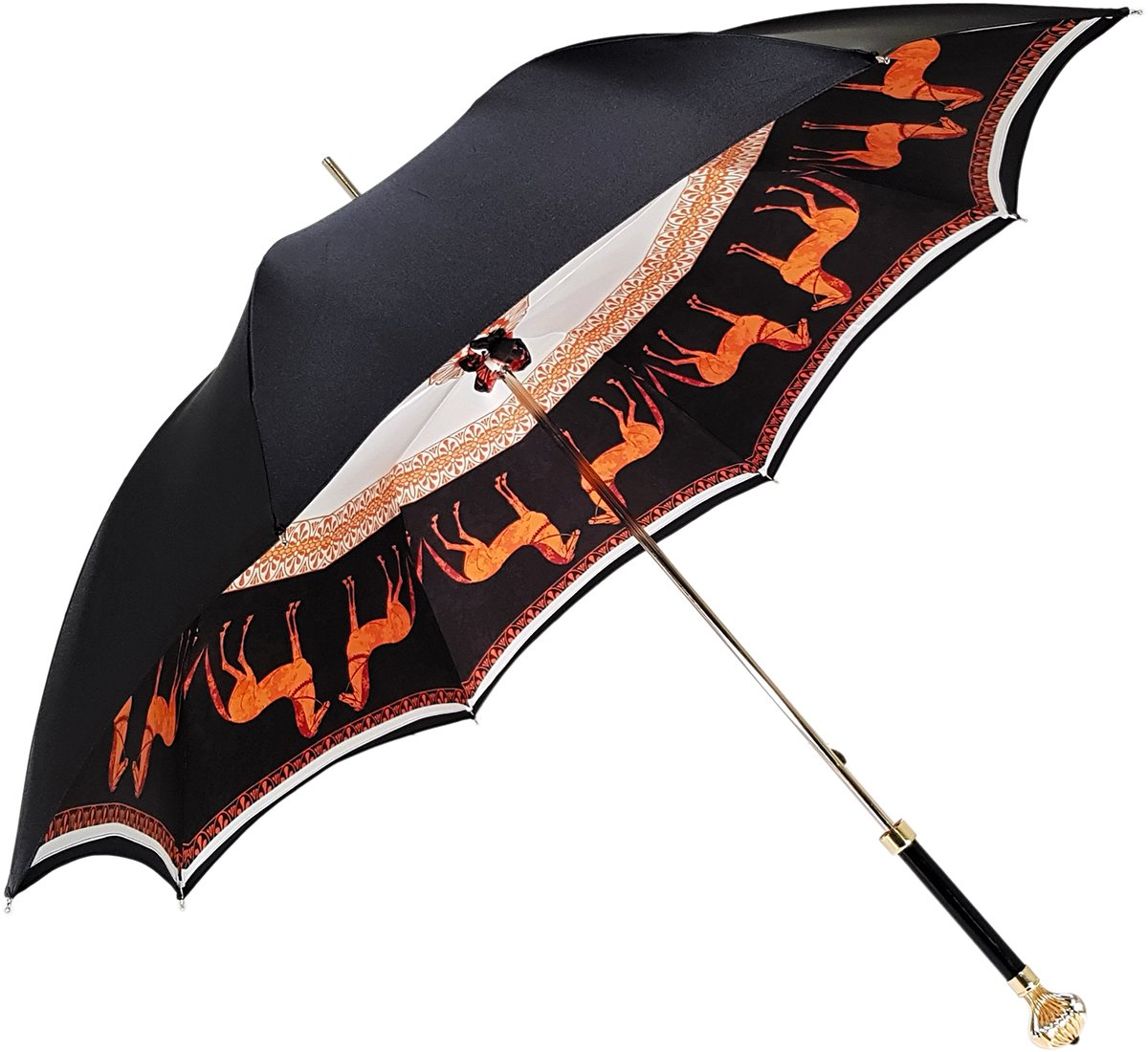 Double Cloth Women’s Umbrella with Elegant Horses Print