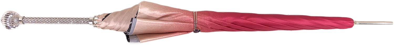 Black and White Dots Print Umbrella with Swarovski Crystal Handle